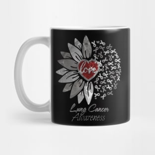 Lung Cancer Awareness Red Heart Edition Mug